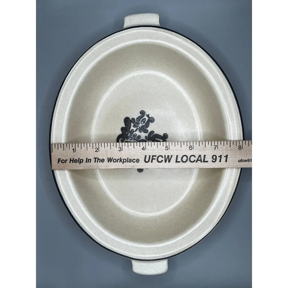 Vtg Pfaltzgraff Village Pattern Oval Handled Serving Dish 10